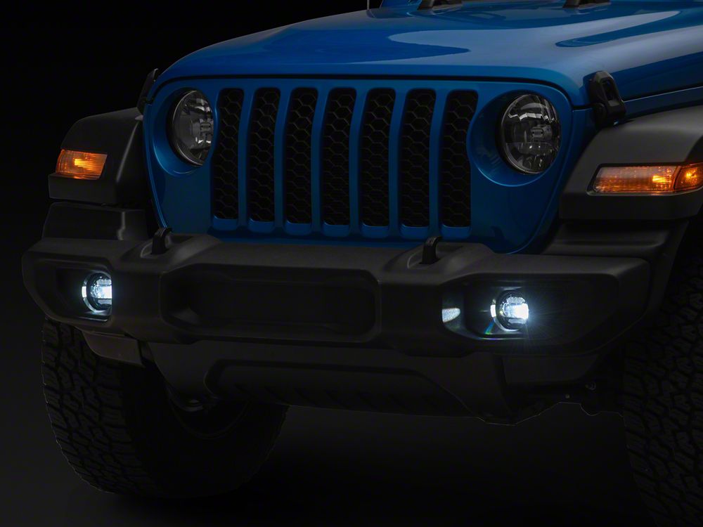 Raxiom Axial Series LED Angel Eye Fog Lights; Yellow/White Switchback LED (20-25 Jeep Gladiator JT)