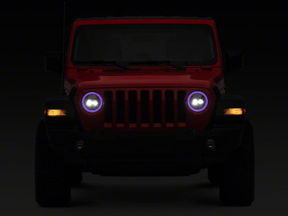 Raxiom Axial Series 9-Inch LED Headlights with RGB Halo; Black Housing; Clear Lens (20-25 Jeep Gladiator JT)