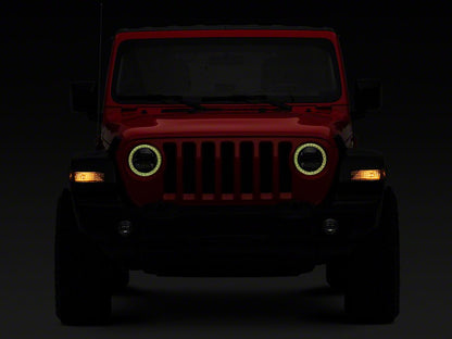 Raxiom Axial Series 9-Inch LED Headlights with RGB Halo; Black Housing; Clear Lens (20-25 Jeep Gladiator JT)