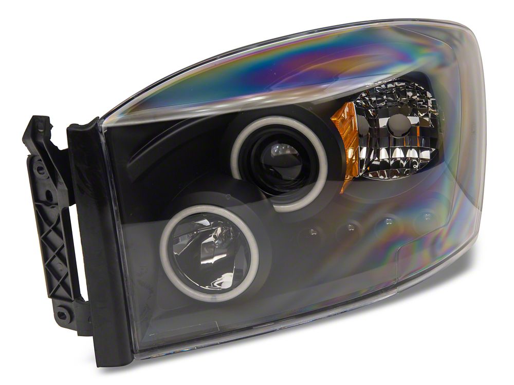 Raxiom CCFL Halo Projector Headlights; Black Housing; Clear Lens (06-08 RAM 1500)