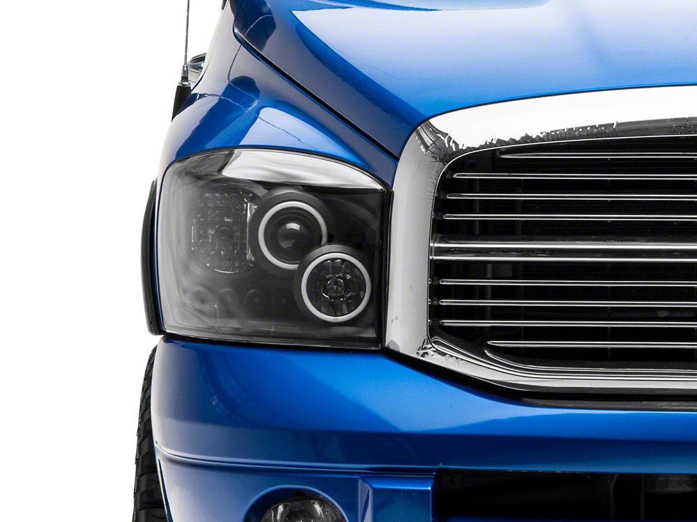 Raxiom CCFL Halo Projector Headlights; Black Housing; Clear Lens (06-08 RAM 1500)