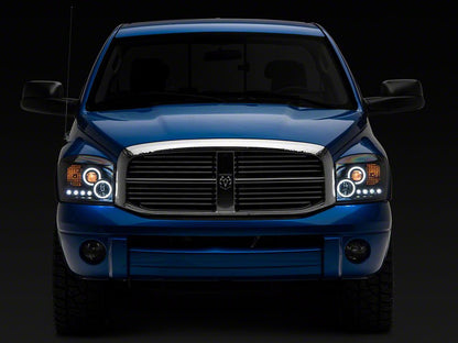 Raxiom CCFL Halo Projector Headlights; Black Housing; Clear Lens (06-08 RAM 1500)