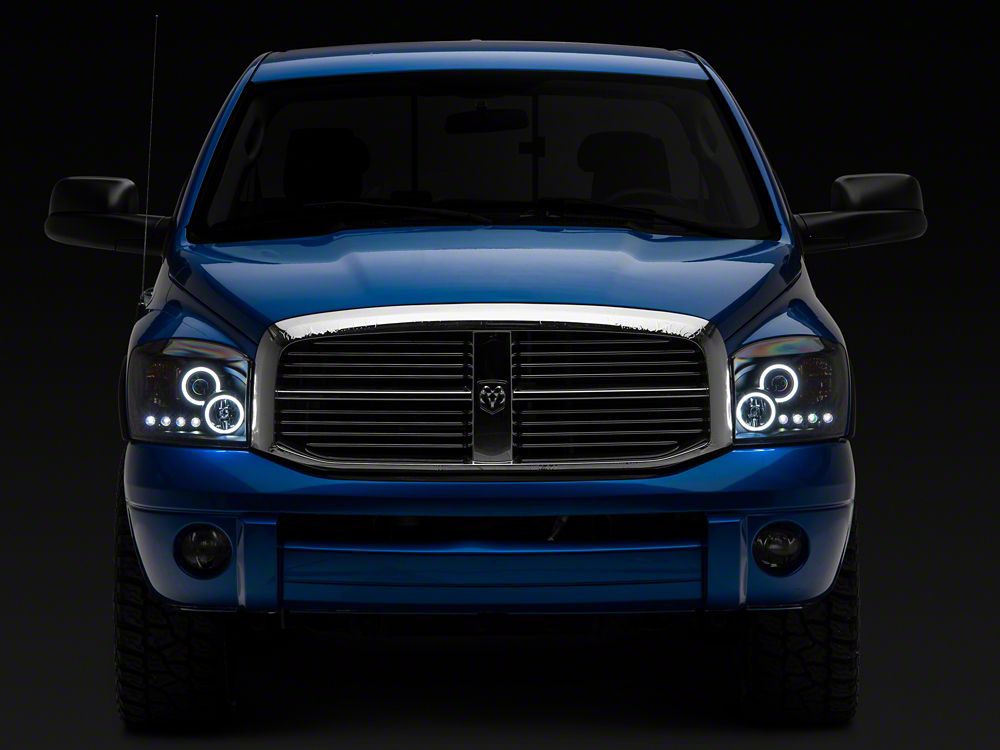 Raxiom CCFL Halo Projector Headlights; Black Housing; Clear Lens (06-08 RAM 1500)