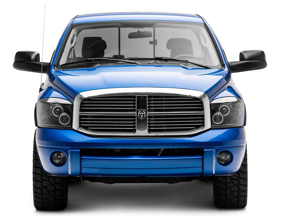 Raxiom CCFL Halo Projector Headlights; Black Housing; Clear Lens (06-08 RAM 1500)