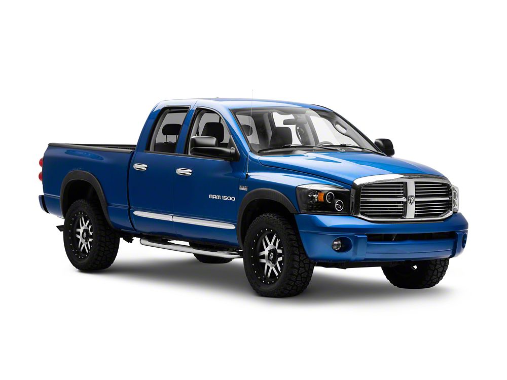 Raxiom CCFL Halo Projector Headlights; Black Housing; Clear Lens (06-08 RAM 1500)