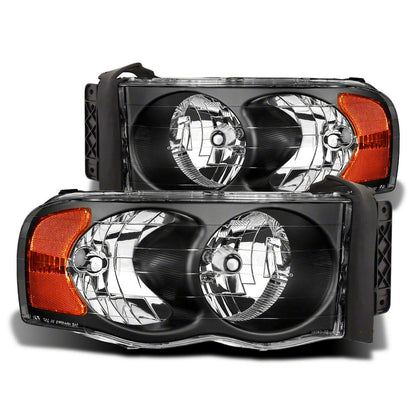 Raxiom Crystal Headlights; Black Housing; Clear Lens (02-05 RAM 1500)