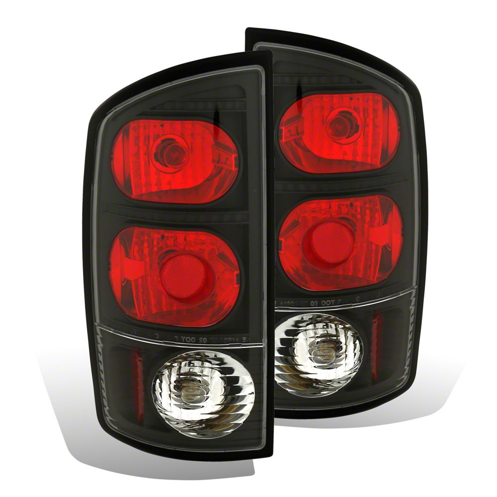 Raxiom Axial Series Tail Lights; Black Housing; Red/Clear Lens (02-05 RAM 1500)