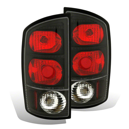 Raxiom Axial Series Tail Lights; Black Housing; Red/Clear Lens (02-05 RAM 1500)