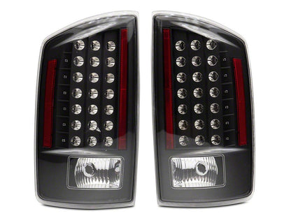 Raxiom LED Tail Lights; Black Housing; Clear Lens (07-08 RAM 1500)