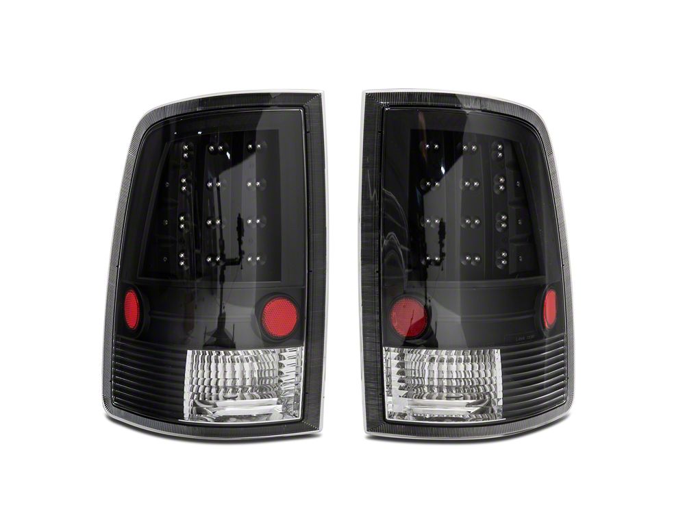 Raxiom LED Tail Lights; Black Housing; Clear Lens (09-18 RAM 1500 w/ Factory Halogen Tail Lights)