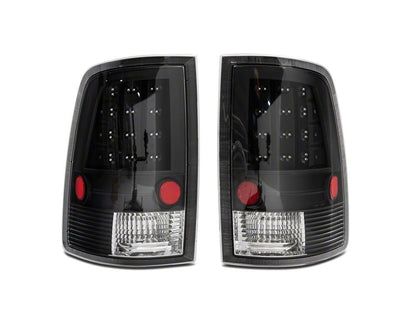 Raxiom LED Tail Lights; Black Housing; Clear Lens (09-18 RAM 1500 w/ Factory Halogen Tail Lights)