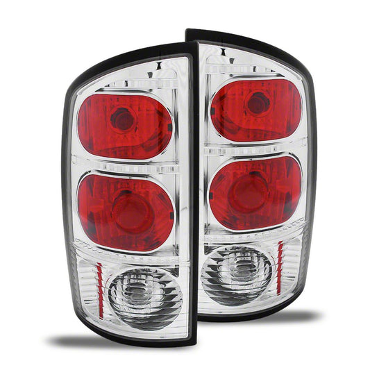 Raxiom Axial Series Tail Lights; Chrome Housing; Red/Clear Lens (02-05 RAM 1500)