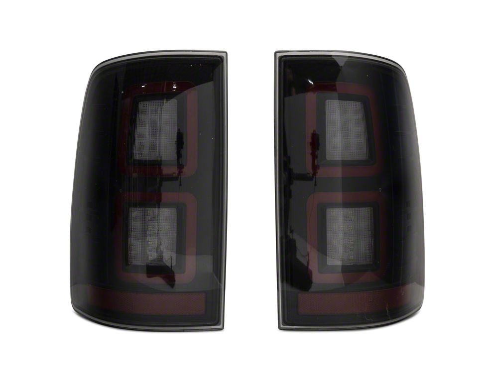 Raxiom LED Tail Lights; Black Housing; Light Smoked Lens (09-18 RAM 1500 w/ Factory Halogen Tail Lights)