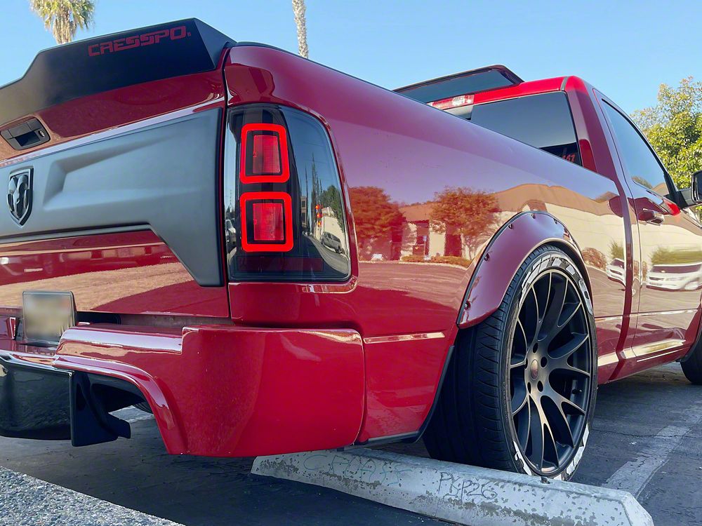 Raxiom LED Tail Lights; Black Housing; Light Smoked Lens (09-18 RAM 1500 w/ Factory Halogen Tail Lights)