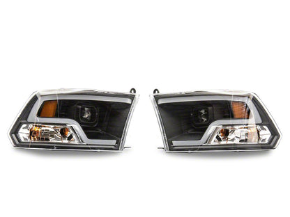 Raxiom LED Halo Projector Headlights; Black Housing; Clear Lens (09-18 RAM 1500 w/ Factory Halogen Non-Projector Headlights)