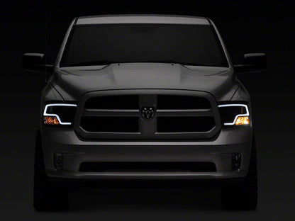 Raxiom LED Halo Projector Headlights; Black Housing; Clear Lens (09-18 RAM 1500 w/ Factory Halogen Non-Projector Headlights)
