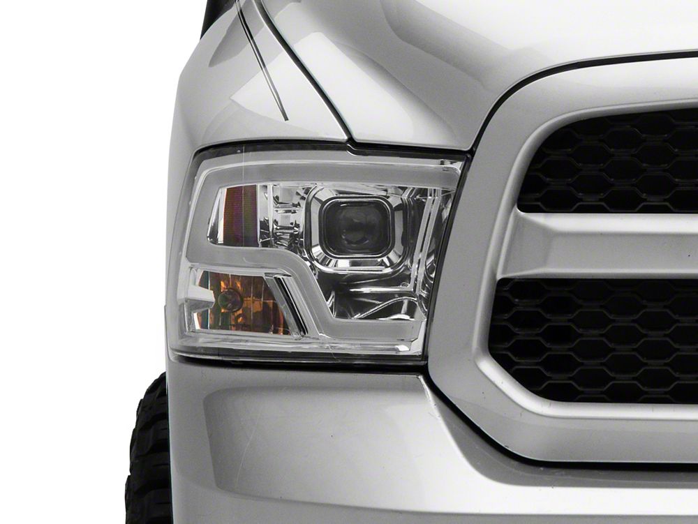 Raxiom LED Halo Headlights; Chrome Housing; Clear Lens (09-18 RAM 1500 w/ Factory Halogen Non-Projector Headlights)