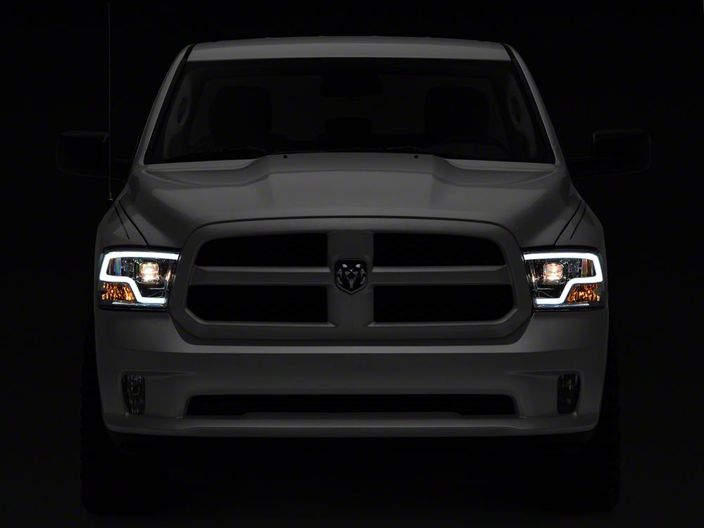 Raxiom LED Halo Headlights; Chrome Housing; Clear Lens (09-18 RAM 1500 w/ Factory Halogen Non-Projector Headlights)
