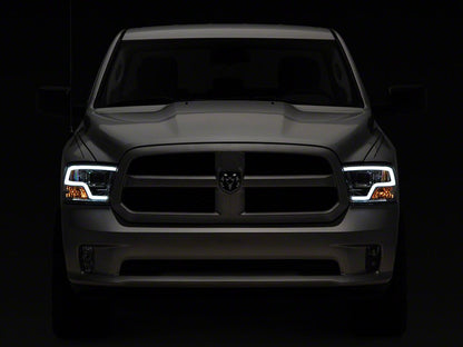 Raxiom LED Halo Headlights; Chrome Housing; Clear Lens (09-18 RAM 1500 w/ Factory Halogen Non-Projector Headlights)