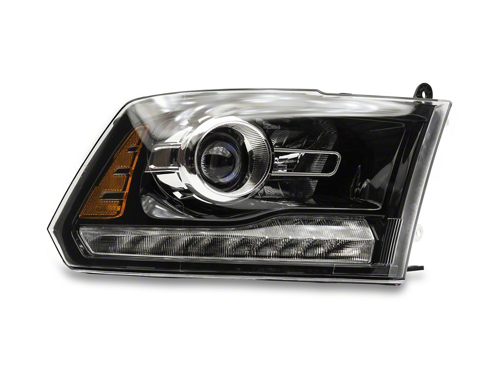 Raxiom LED Halo Headlights with Switchback Turn Signals; Black Housing; Clear Lens (09-18 RAM 1500 w/ Factory Halogen Non-Projector Headlights)