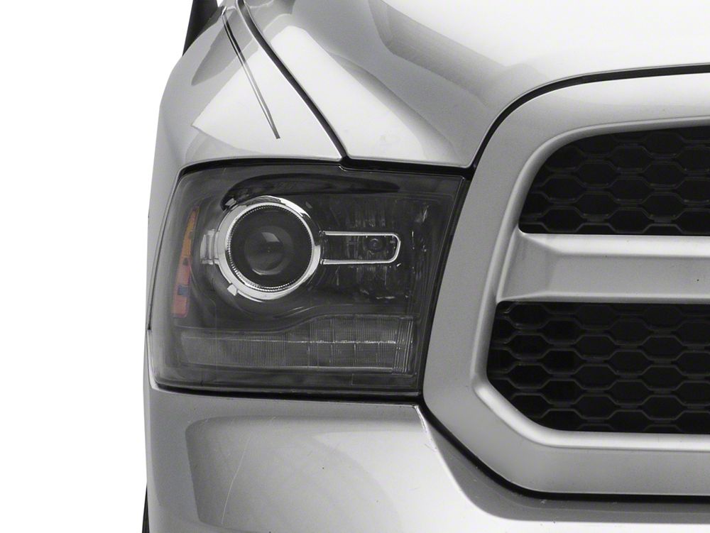Raxiom LED Halo Headlights with Switchback Turn Signals; Black Housing; Clear Lens (09-18 RAM 1500 w/ Factory Halogen Non-Projector Headlights)