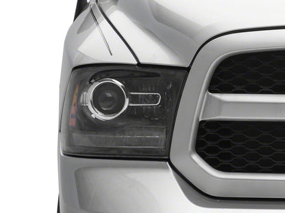 Raxiom LED Halo Headlights with Switchback Turn Signals; Black Housing; Clear Lens (09-18 RAM 1500 w/ Factory Halogen Non-Projector Headlights)