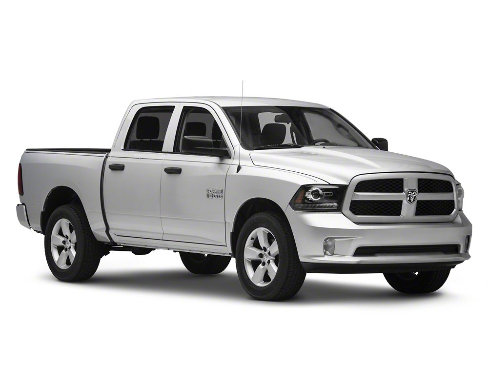 Raxiom LED Halo Headlights with Switchback Turn Signals; Black Housing; Clear Lens (09-18 RAM 1500 w/ Factory Halogen Non-Projector Headlights)