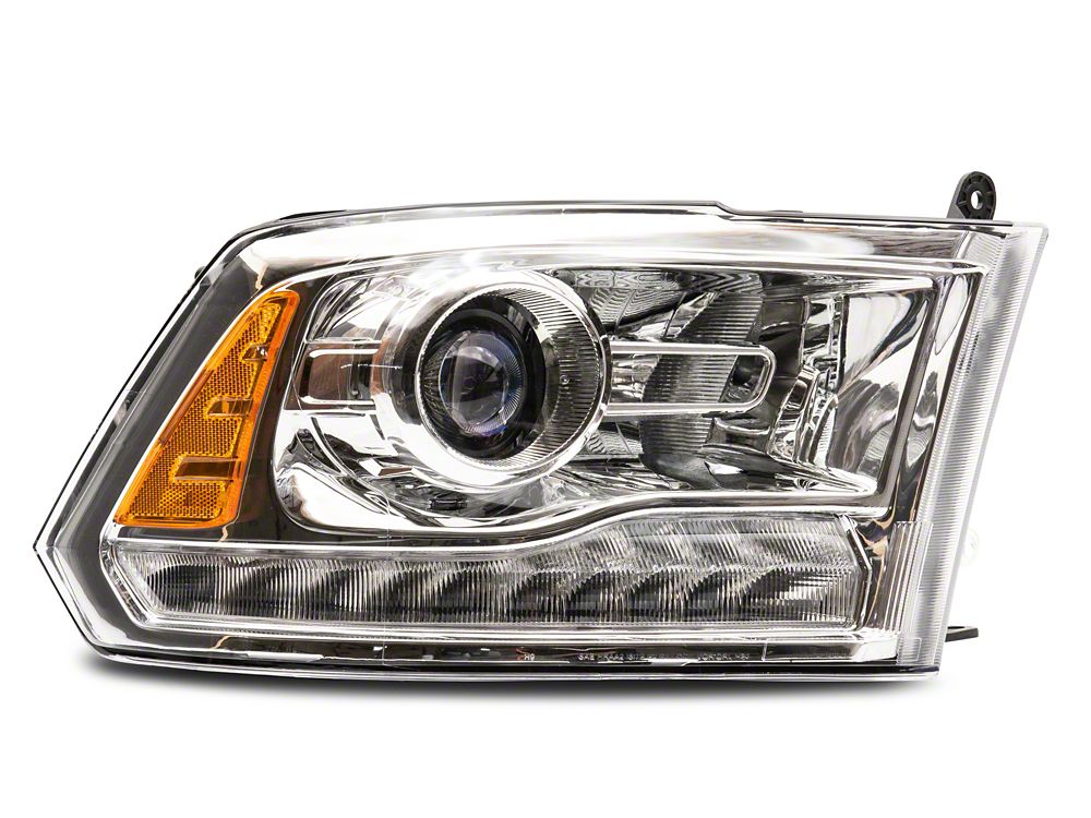 Raxiom LED Halo Headlights with Switchback Turn Signals; Chrome Housing; Clear Lens (09-18 RAM 1500 w/ Factory Halogen Non-Projector Headlights)