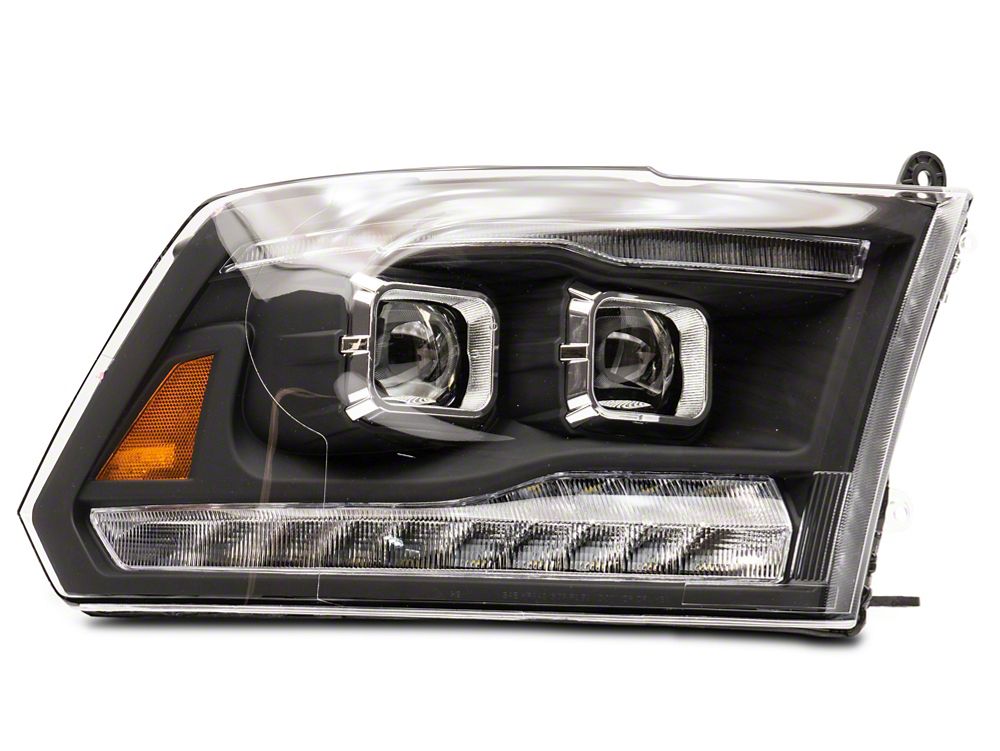 Raxiom LED Projector Headlights with Switchback Turn Signals; Black Housing; Clear Lens (09-18 RAM 1500 w/ Factory Halogen Non-Projector Headlights)