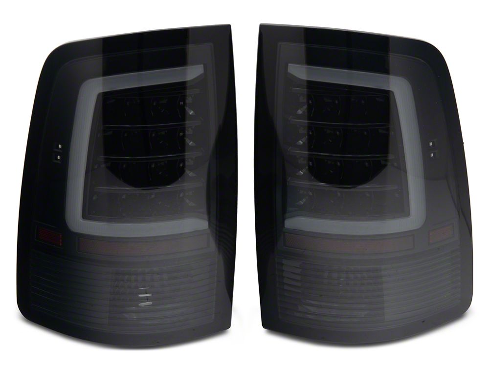Raxiom Axial Series LED Tail Lights; Black Housing; Smoked Lens (09-18 RAM 1500 w/ Factory Halogen Tail Lights)