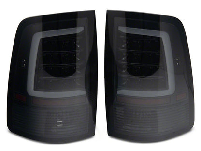 Raxiom Axial Series LED Tail Lights; Black Housing; Smoked Lens (09-18 RAM 1500 w/ Factory Halogen Tail Lights)