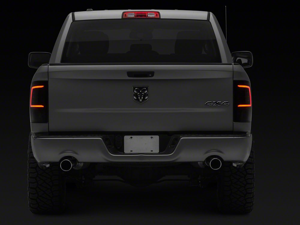 Raxiom Axial Series LED Tail Lights; Black Housing; Smoked Lens (09-18 RAM 1500 w/ Factory Halogen Tail Lights)