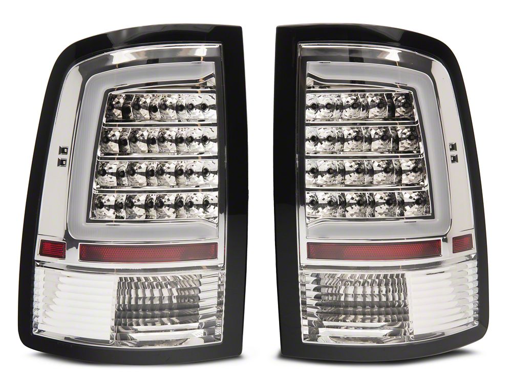 Raxiom Axial Series LED Tail Lights; Chrome Housing; Clear Lens (09-18 RAM 1500 w/ Factory Halogen Tail Lights)