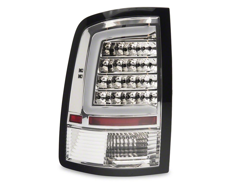 Raxiom Axial Series LED Tail Lights; Chrome Housing; Clear Lens (09-18 RAM 1500 w/ Factory Halogen Tail Lights)