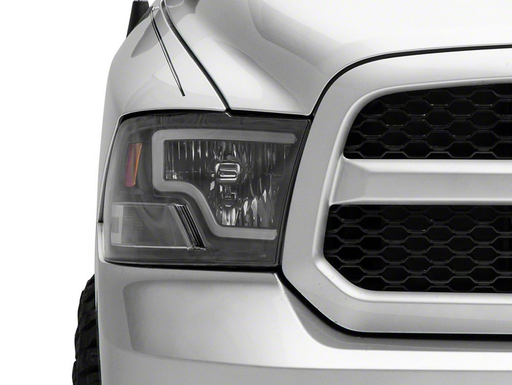 Raxiom LED Bar Headlights; Black Housing; Clear Lens (09-18 RAM 1500 w/ Factory Halogen Non-Projector Headlights)