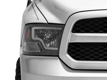 Raxiom LED Bar Headlights; Black Housing; Clear Lens (09-18 RAM 1500 w/ Factory Halogen Non-Projector Headlights)
