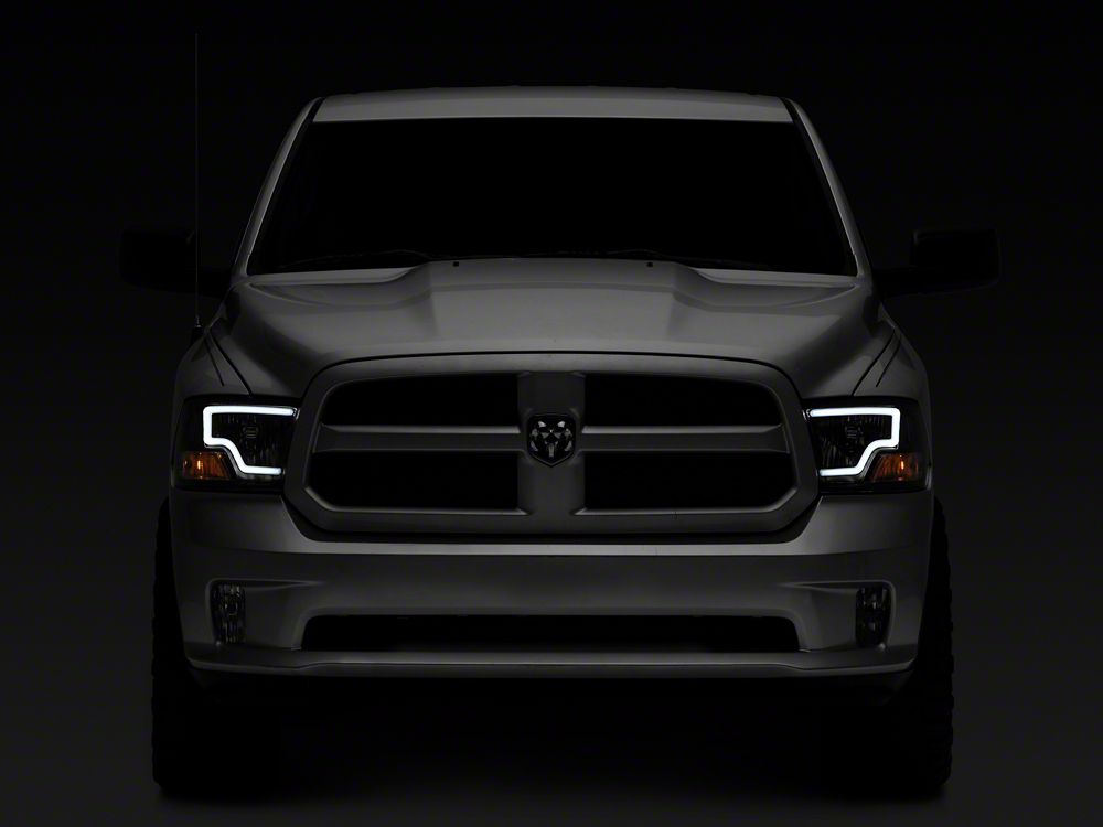 Raxiom LED Bar Headlights; Black Housing; Clear Lens (09-18 RAM 1500 w/ Factory Halogen Non-Projector Headlights)