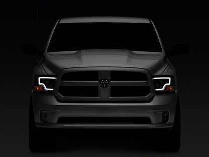 Raxiom LED Bar Headlights; Black Housing; Clear Lens (09-18 RAM 1500 w/ Factory Halogen Non-Projector Headlights)