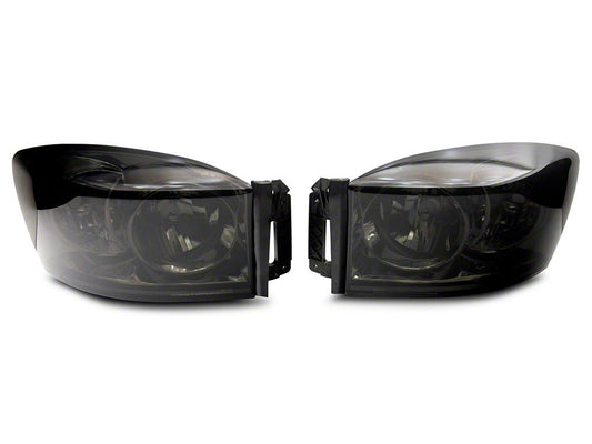 Raxiom Axial Series OEM Style Replacement Headlights; Chrome Housing; Smoked Lens (06-08 RAM 1500)