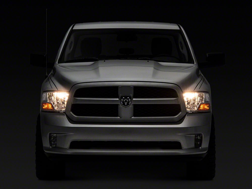 Raxiom Axial Series OEM Style Replacement Headlights with Single Bulb; Chrome Housing; Clear Lens (09-18 RAM 1500 w/ Factory Halogen Non-Projector Headlights)