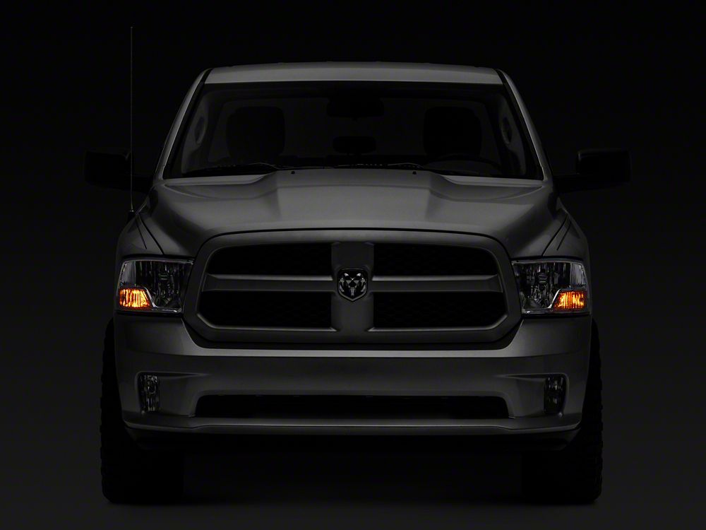 Raxiom Axial Series OEM Style Replacement Headlights with Single Bulb; Chrome Housing; Clear Lens (09-18 RAM 1500 w/ Factory Halogen Non-Projector Headlights)