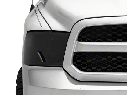 Raxiom Axial Series OEM Style Replacement Headlights with Single Bulb; Chrome Housing; Smoked Lens (09-18 RAM 1500 w/ Factory Halogen Non-Projector Headlights)