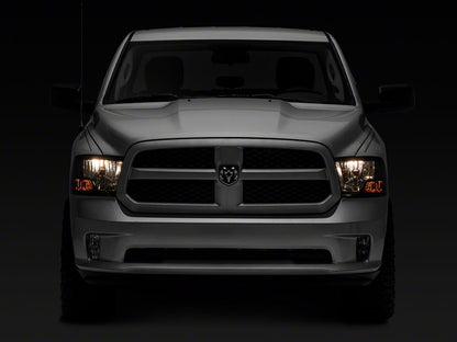 Raxiom Axial Series OEM Style Replacement Headlights with Single Bulb; Chrome Housing; Smoked Lens (09-18 RAM 1500 w/ Factory Halogen Non-Projector Headlights)