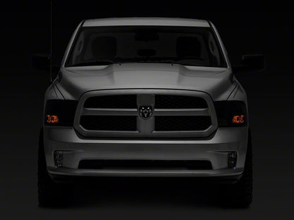 Raxiom Axial Series OEM Style Replacement Headlights with Single Bulb; Chrome Housing; Smoked Lens (09-18 RAM 1500 w/ Factory Halogen Non-Projector Headlights)
