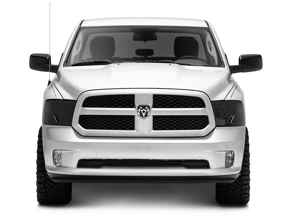 Raxiom Axial Series OEM Style Replacement Headlights with Single Bulb; Chrome Housing; Smoked Lens (09-18 RAM 1500 w/ Factory Halogen Non-Projector Headlights)
