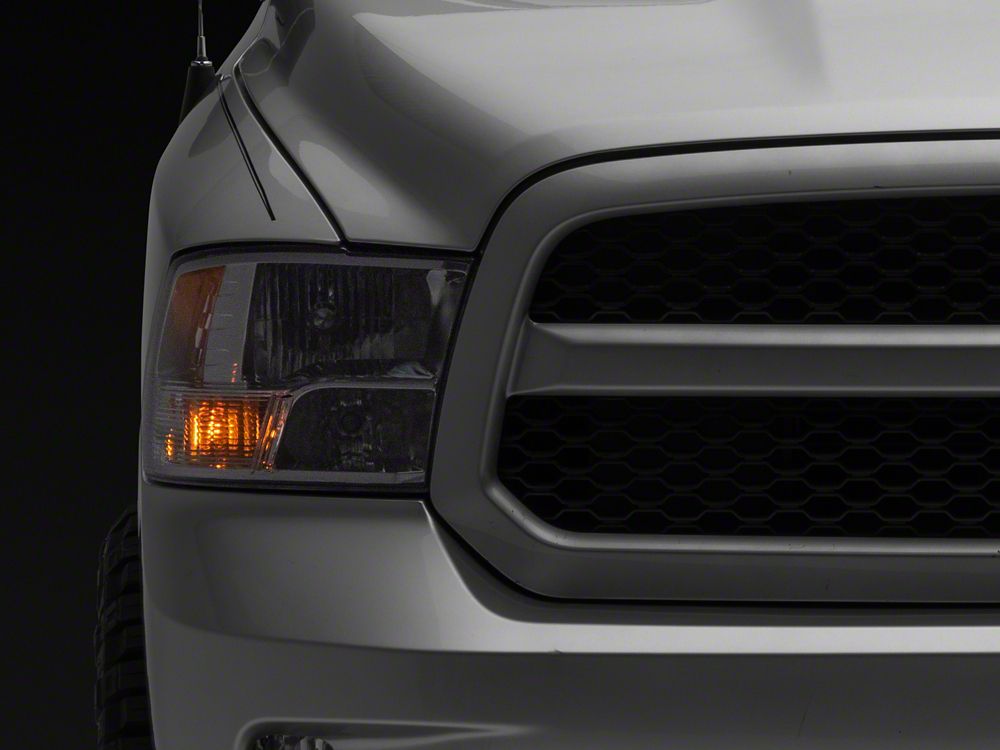 Raxiom Axial Series OEM Style Replacement Headlights with Dual Bulb; Chrome Housing; Clear Lens (09-18 RAM 1500 w/ Factory Halogen Non-Projector Headlights)