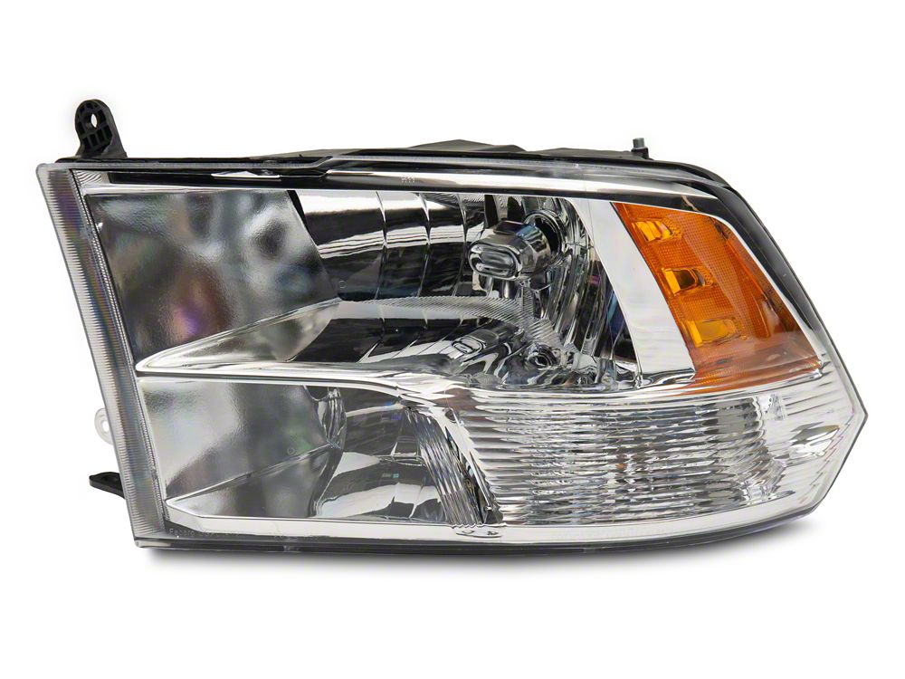 Raxiom Axial Series OEM Style Replacement Headlights with Dual Bulb; Chrome Housing; Clear Lens (09-18 RAM 1500 w/ Factory Halogen Non-Projector Headlights)