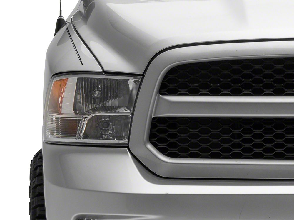 Raxiom Axial Series OEM Style Replacement Headlights with Dual Bulb; Chrome Housing; Clear Lens (09-18 RAM 1500 w/ Factory Halogen Non-Projector Headlights)