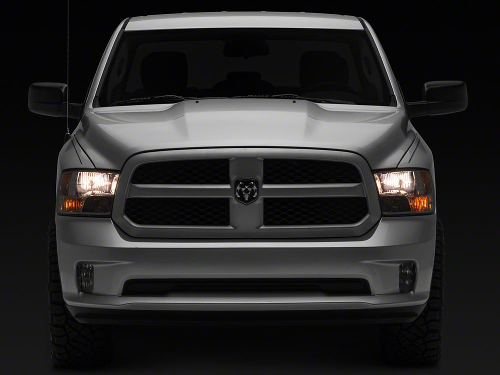 Raxiom Axial Series OEM Style Replacement Headlights with Dual Bulb; Chrome Housing; Clear Lens (09-18 RAM 1500 w/ Factory Halogen Non-Projector Headlights)