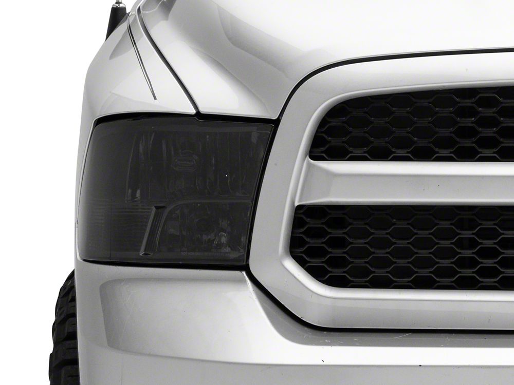 Raxiom Axial Series OEM Style Replacement Headlights with Dual Bulb; Chrome Housing; Smoked Lens (09-18 RAM 1500 w/ Factory Halogen Non-Projector Headlights)